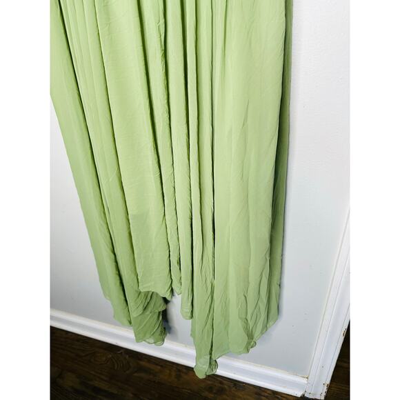 BIBHU MOHAPATRA COLLECTIVE Green Chiffon Shift Square Neck Empire Dress Size 14 - Picture 10 of 16